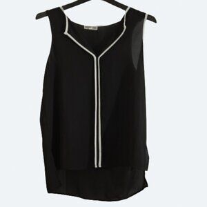 Sirens USA-Made black Sleeveless Sheer Blouse Size S